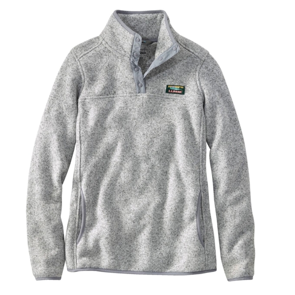 L.L. Bean Tops - L.L.Bean Gray Heathered Pewter Sweater Fleece Pullover, Petite Small
